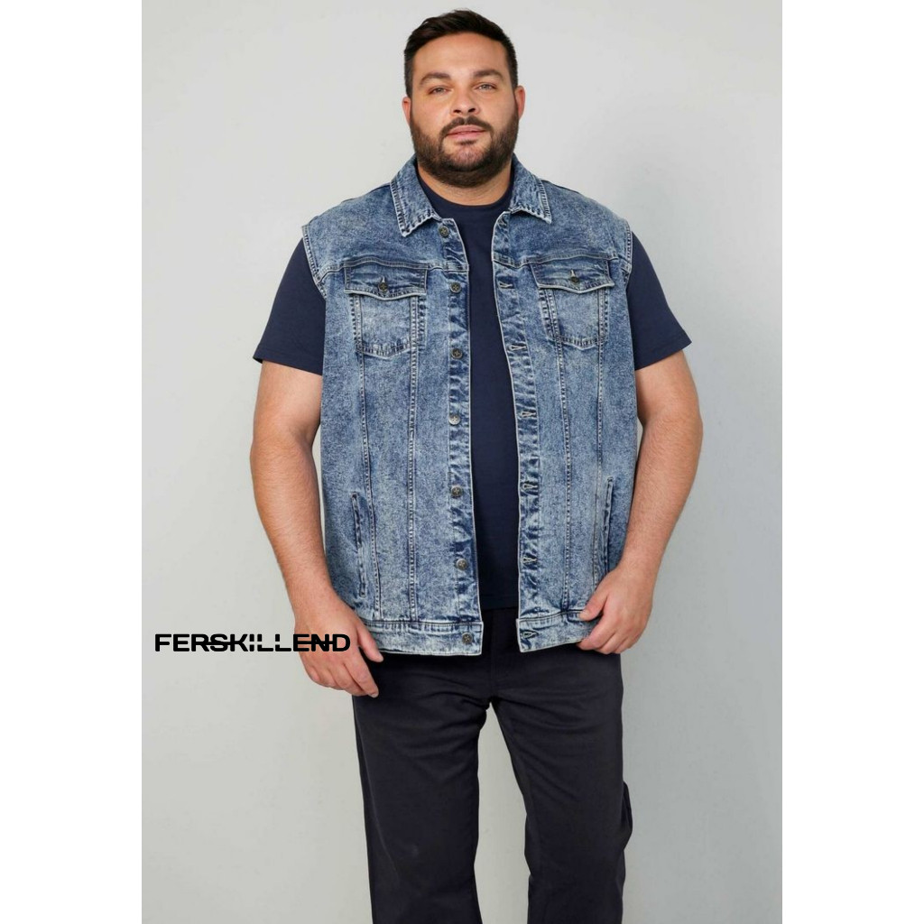Vall Rompi Motor jeans pria jumbo M-XXXL , Bikers Vest Denim Flower Country