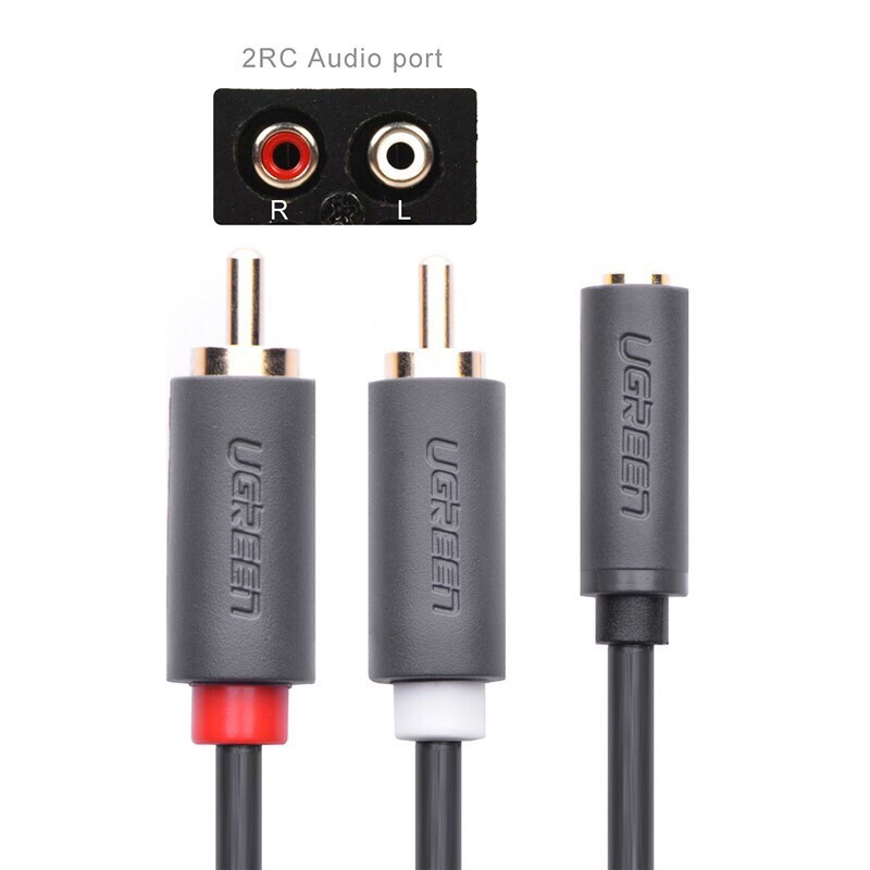 Ugreen Kabel Audio 3.5mm Female to 2 RCA male - Ugreen 10588 / 10561 Kabel RCA Male to Aux 3.5mm