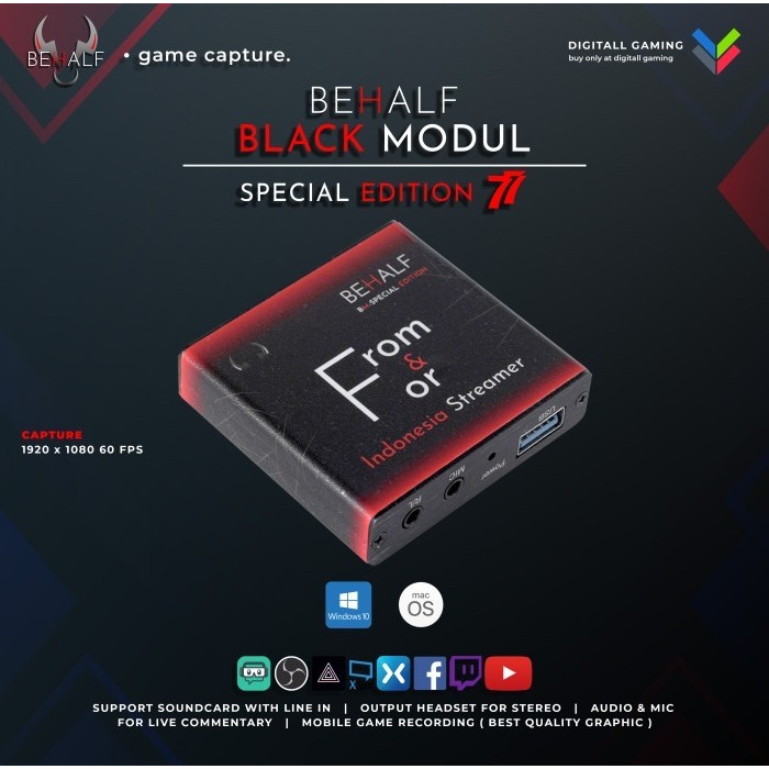 BEHALF BLACK MODUL GAME CAPTURE / HDMI CAPTURE LIVE STREAMING GAME