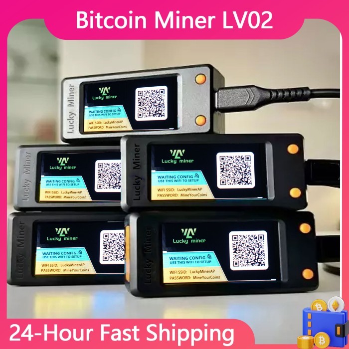 

Lucky Miner LV02 74KH/S SHA256 BTC Lottery Device Crypto Miner SOLO Mining Miner ASIC Mining Silent