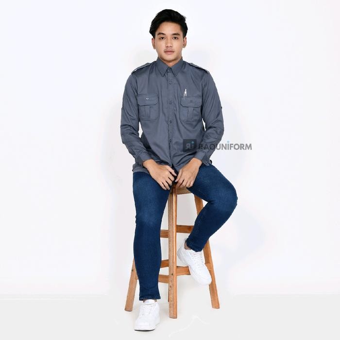 Baju Pdl Lapangan/Baju Pdl Lengan Panjang/Pdl Custom Bordir/Seragam Kerja Pria/Seragam Lapangan Pdl