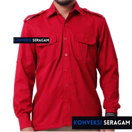 Pdl Baju Kemeja Seragam Kerja Pakaian Dinas Lapangan Merah Bisa Bordir