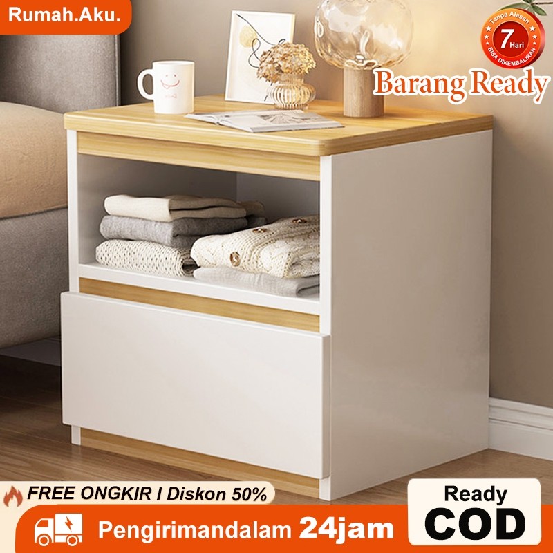 Dekdek store - Meja Nakas Lemari Nakas Kecil Meja Kamar Kecil Aesthetic Meja Laci Susun Kayu Meja