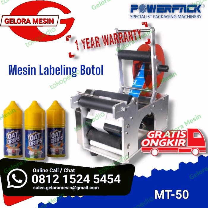 MESIN LABELING S BOTOL TEMPEL BOTOL MT-50 POWERPACK KUALITAS TERBAIK
