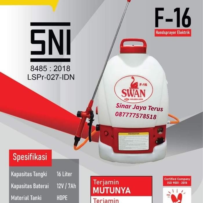 Sprayer Swan F 16 Elektrik Alat Semprot Hama Swan Elektrik 16L