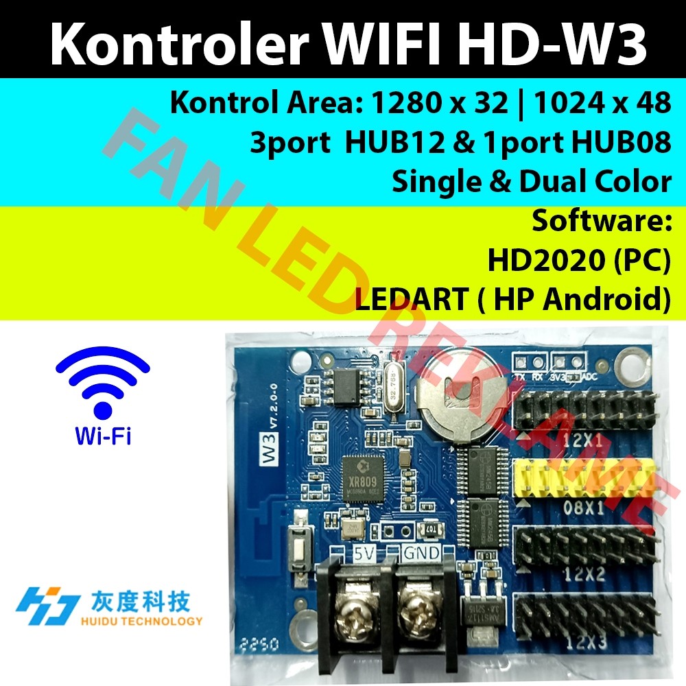 HUIDU HD-W3 HD W3 BUKAN HD-W03 HD W03 WIFI KONTROLER CONTROLLER RUNNING TEXT