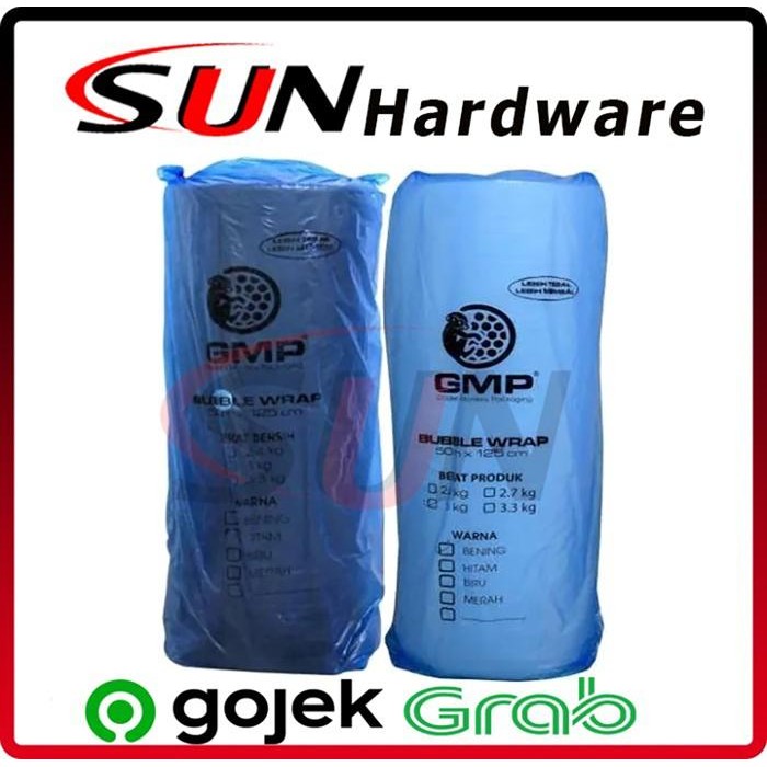 

Aman - Bubble Wrap Rol Gmp 3 2.6 2.3 Kg 50 Meter Buble Hitam Putih Transparan