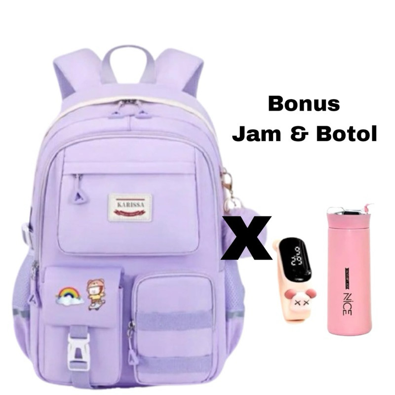 Tas Cewek 1 Paket Rengsel Ransel Bagpack Anti Air Tes Punggung Tangsel Smp Karakter Rangsel Gendong 