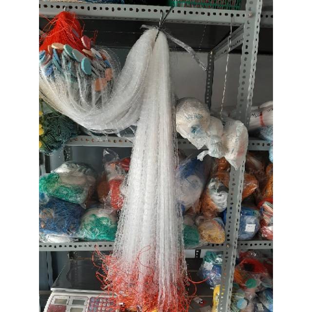 TREA Jaring ikan siap pakai 3 lapis tinggi 2m panjang 50m jaring ikan kambangan jaring pukat jaring