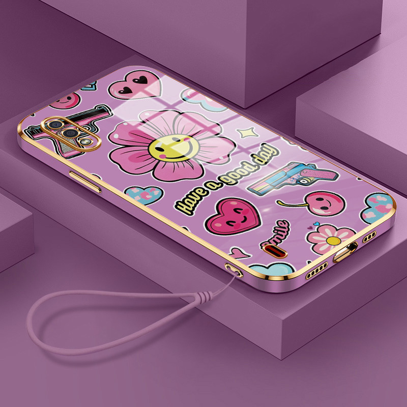 Casing Hp Untuk Samsung Galaxy A01 M01 Core A01 Core Case Casing Bunga pelangi pola Kesing HP Cesing