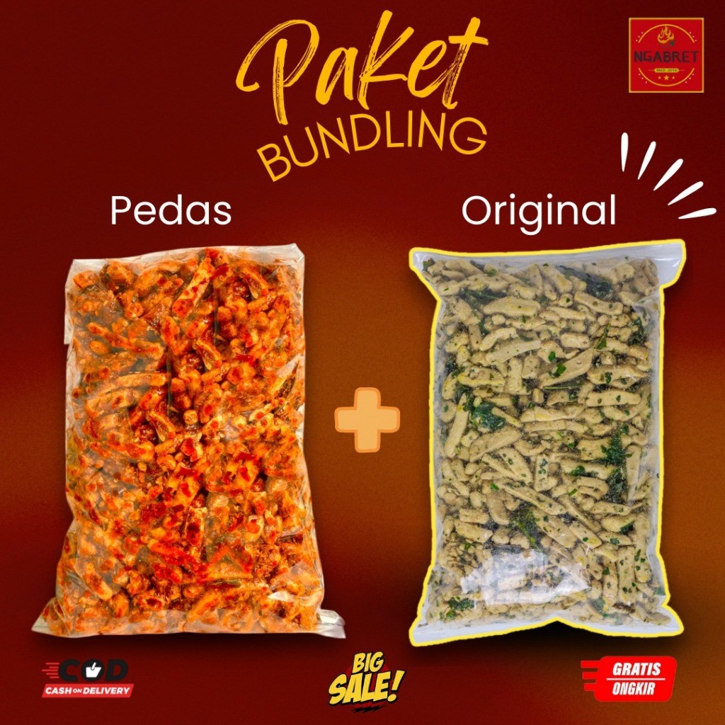 

waw BASRENG 1KG Paket Hemat Snack Mix Pedas Original dengan Daun Jeruk