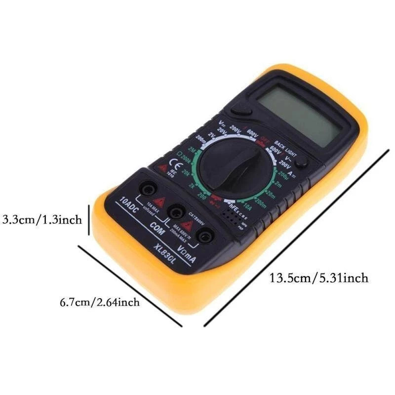 Multitester Digital/Avometer Digital Multitester Digital Multimeter AC/DC Voltage Tester XL830L LCD