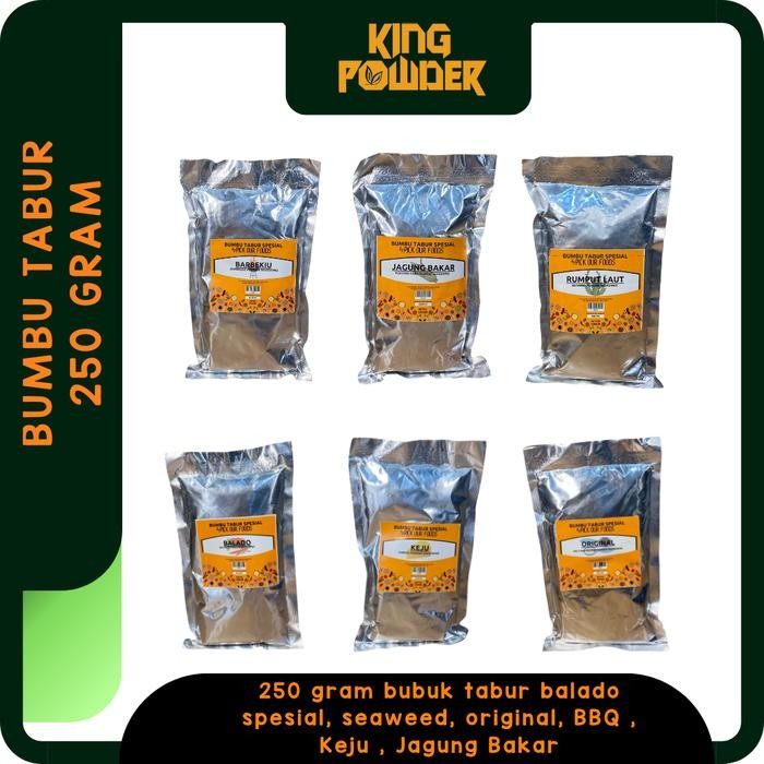 

Bubuk Tabur Pedas/seaweed/balado/bbq/jagung bakar/ Keju Bubuk 250 Gram New