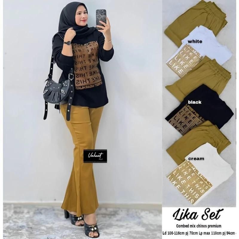 ONE SET CELANA CHINOS MIX COMBED 20s / LIKA SET / LIKA SET2 / ADEVA SET DW1