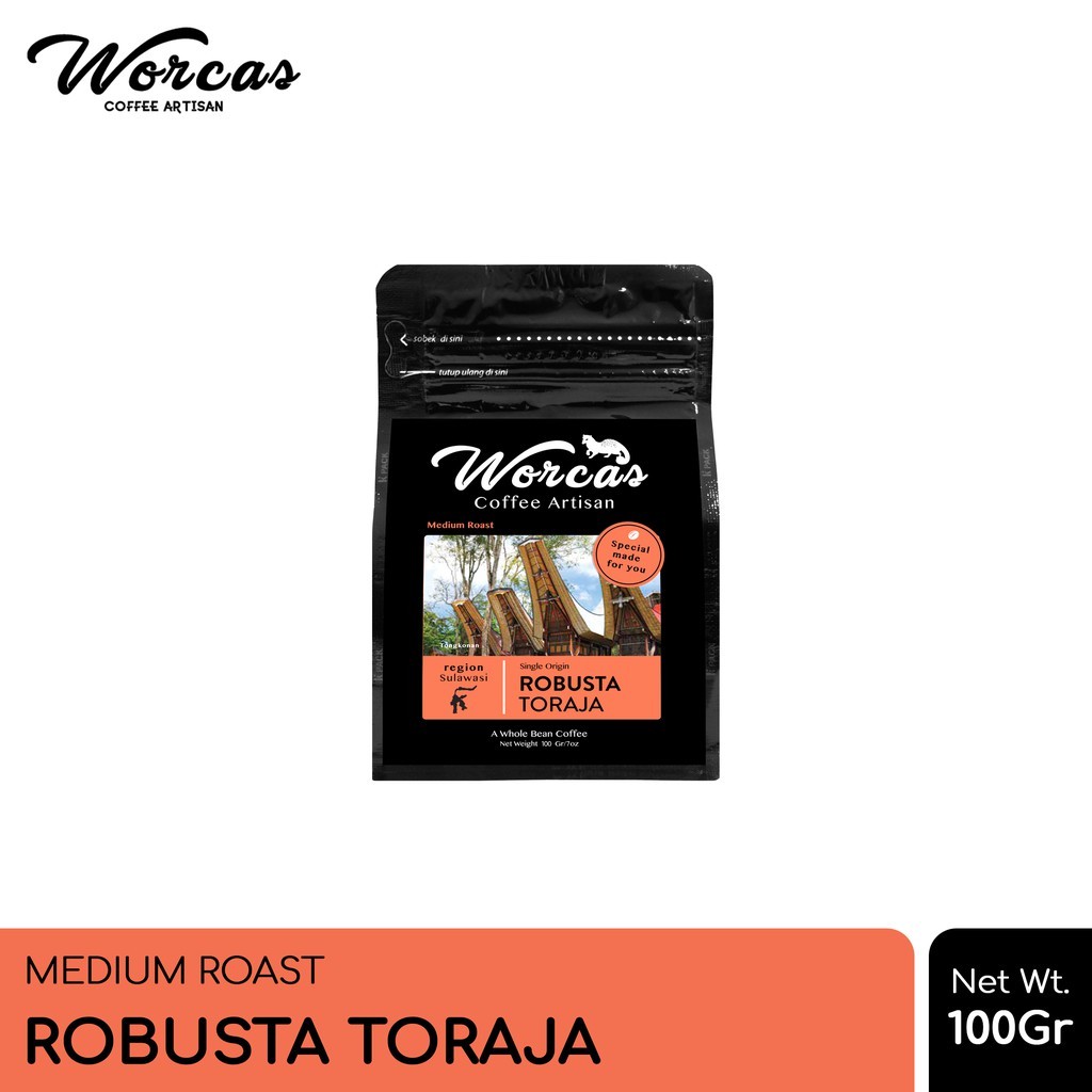 

PROMO WORCAS Kopi Robusta Toraja 100 Gram - Medium Roast