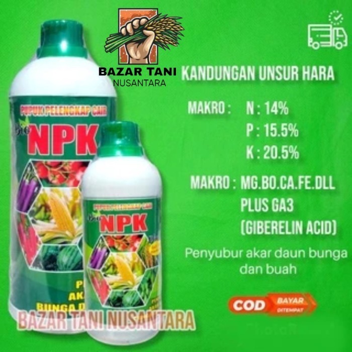 Bio NPK Cair Pupuk Bio Npk Cair plus Ga3 21% 1 liter (',')