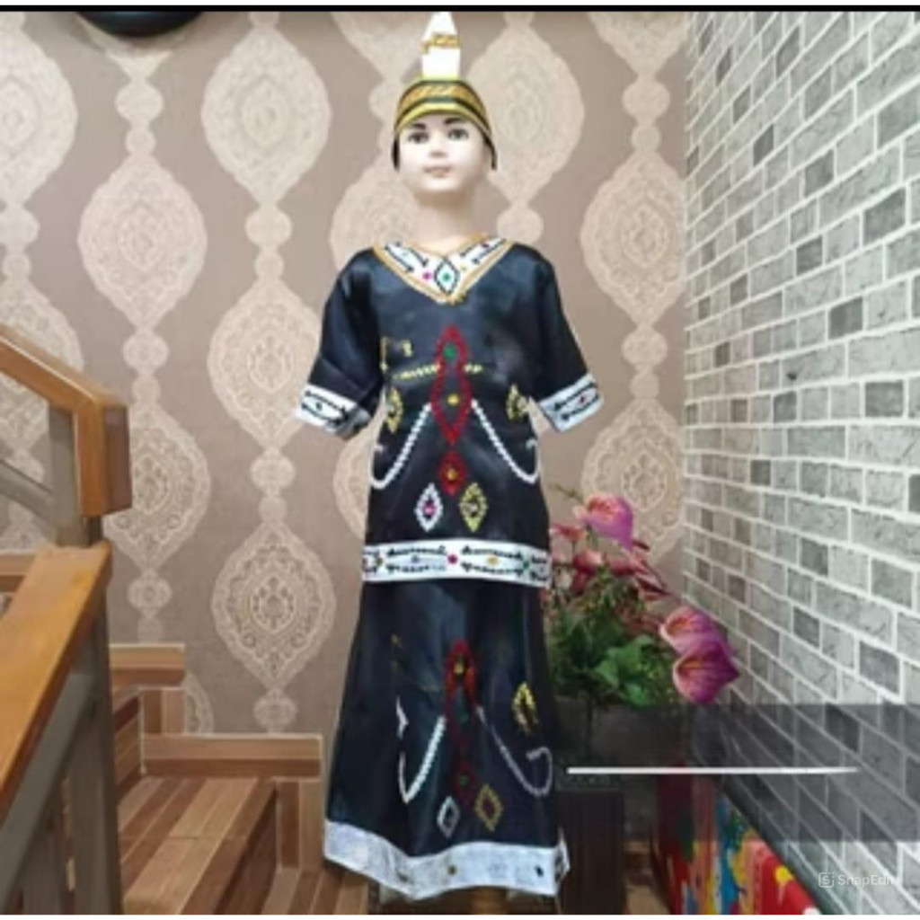 Baju Adat Anak Dayak Kalimantan Satuan Cewek Dan Cowok