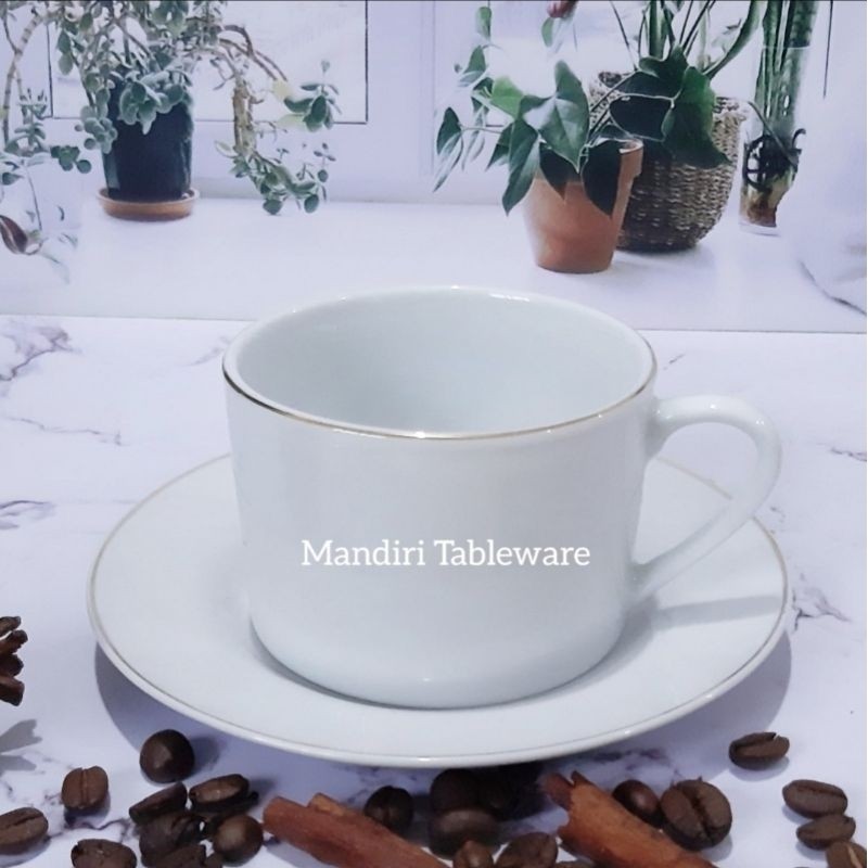 6 Cangkir Set Keramik Bulat Gold Cangkir Kopi Cangkir Teh