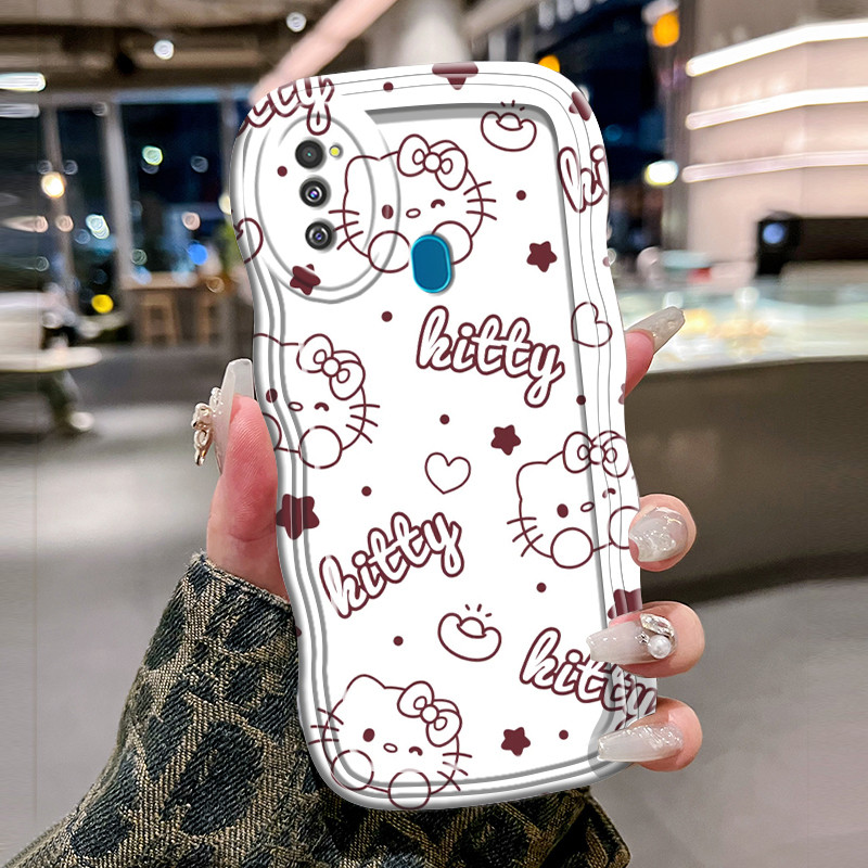 Casing Hp Untuk Samsung Galaxy M30s M30 M21 Case Krim gelombang Softcase Silikon Kesing Kucing lucu 