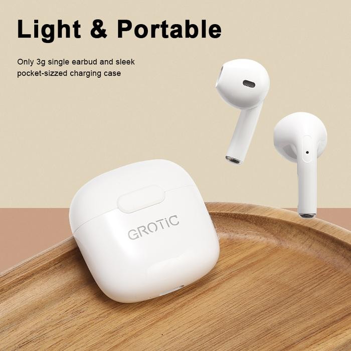 Grotic Headset Bluetooth Earphone Tws Macaron Wireless Stereo Bass Hifi