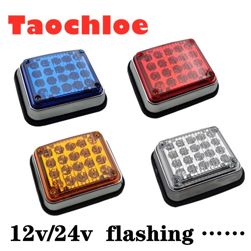 2pcs 12v 24v led red blue flashing red strobe lights blue ambulance car lights pumper fire engines l