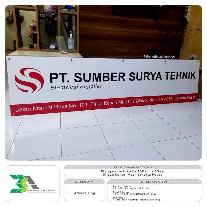 Terlaris Plang Nama Toko Uk 200X68 Logo Toko Plang Toko Akrilik Billboard Toko