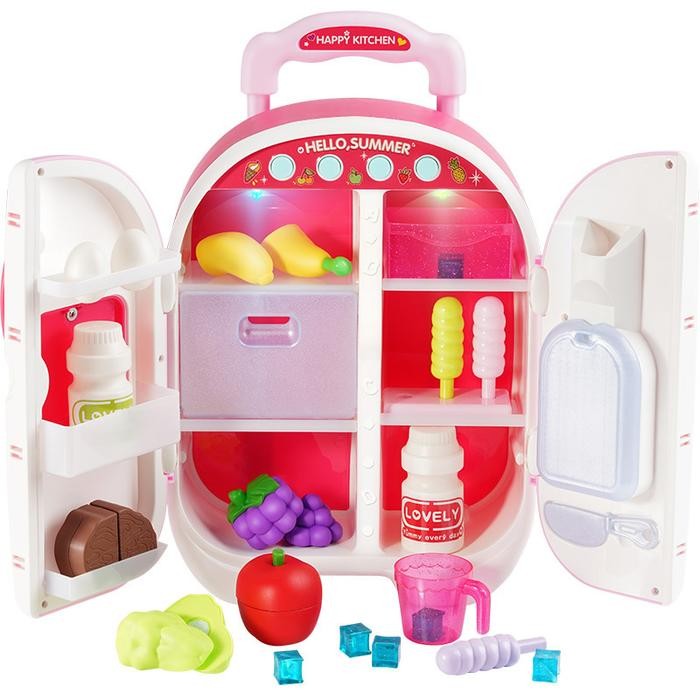 Mainan kulkas trolley sprti kongsuni masakan happy kitchen gals