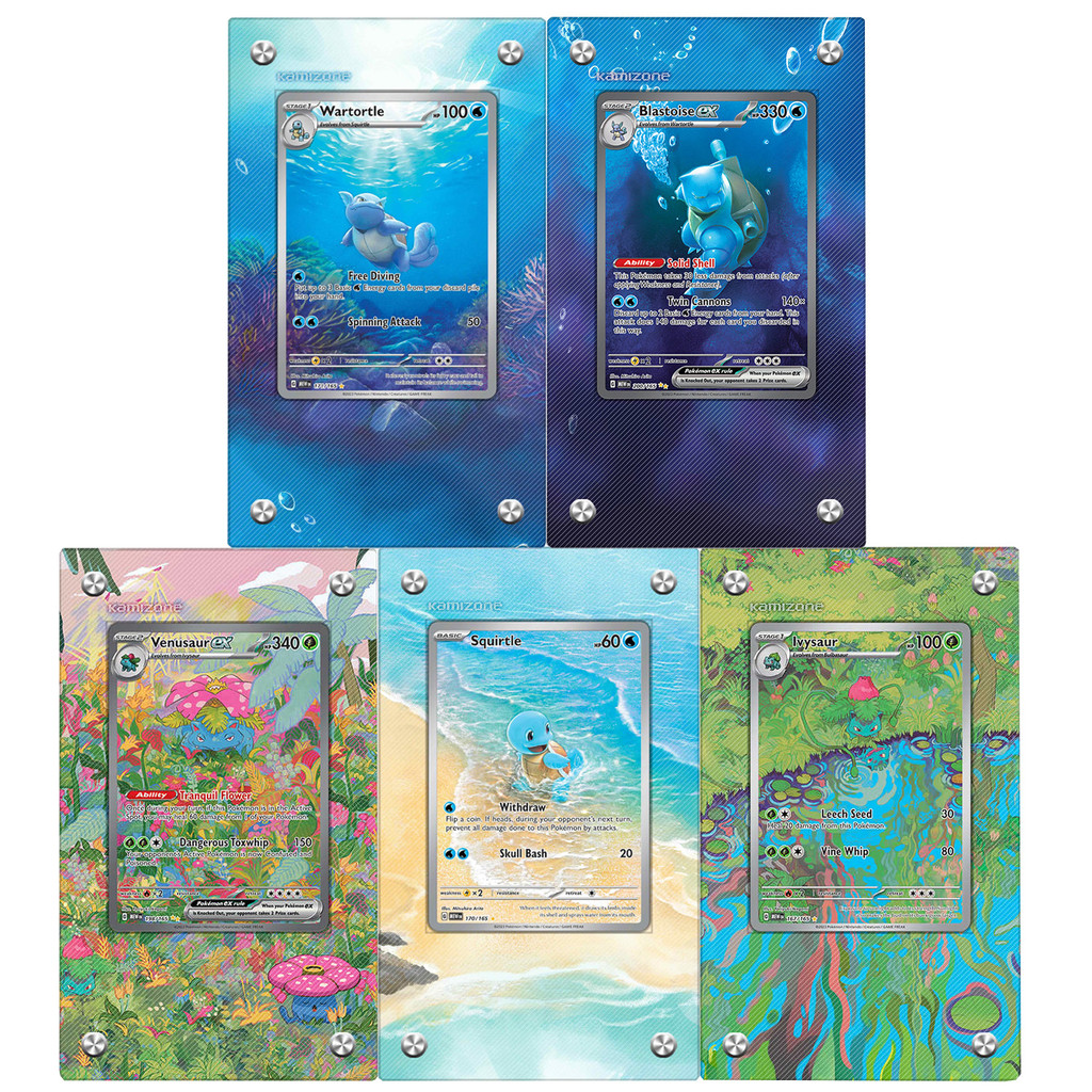 Diy Self Made Ptcg Blastoise Venusaur  arizard Acrylic Card Tiles Display Stand Collection Card
