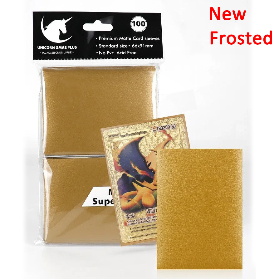 100/50Pcs 66X91Mm For Pokemon Card Gold Silver Trading Card Sleeve Holder Tcg Cards Protector