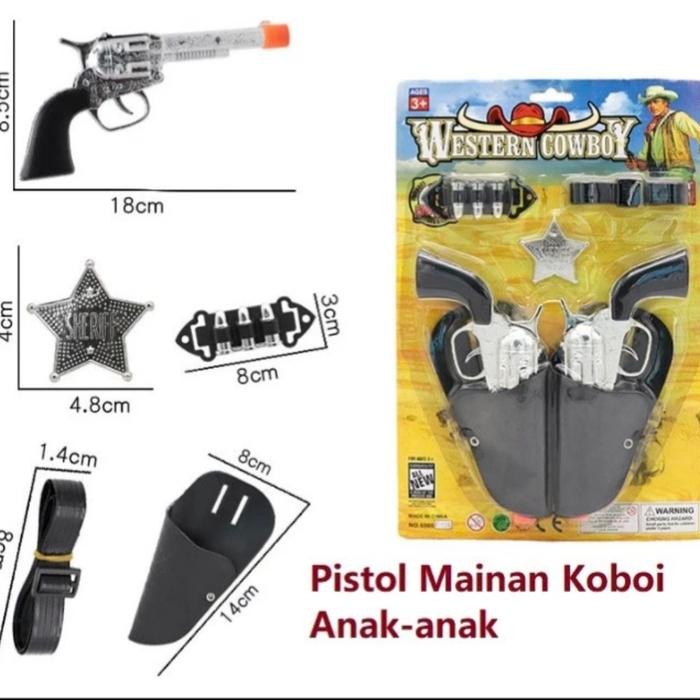 mainan pistol set koboi cowboy gun set weapon props costume gals