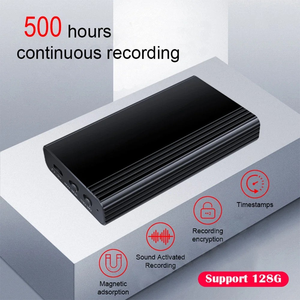 500 Hour Audio Recorder Voice Recorder Voice Activated Digital