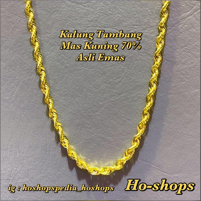PREMIUM Kalung Tambang Mas Kuning Kadar 70% Asli Emas