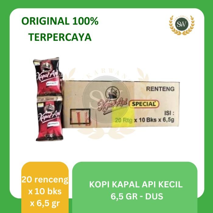 

kopi kapal api 6,5 gr per KARTON isi 20 renceng