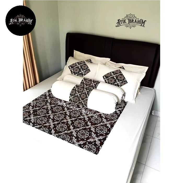PREMIUM Sprei 200x200x20 Batik Tulis Kombinasi Polos Abdul