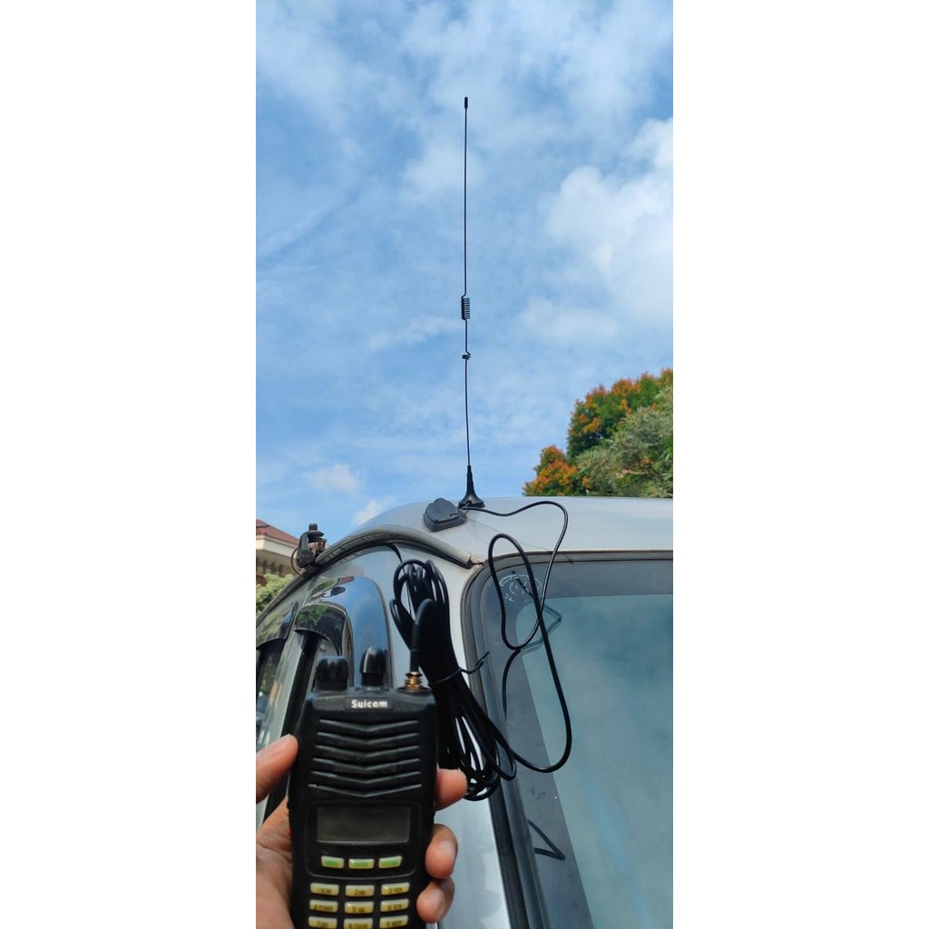 ANTENA VHF UHF UTK JARAK JAUH , TIPE MAGNET , VHF/UHF DUALBAND MOBIL