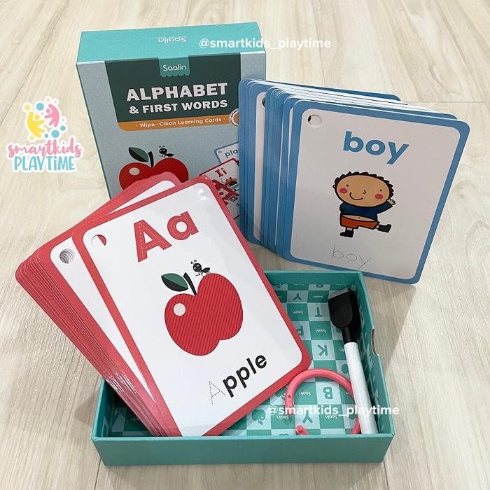 Saalin Wipe Clean Flash Cards Mainan Edukasi Anak gals