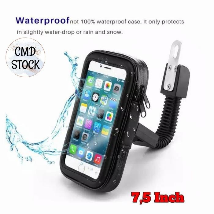 PREMIUM HOLDER HP GPS STANG MOTOR ANTI AIR SPION WATERPROOF SEPEDA MOTOR