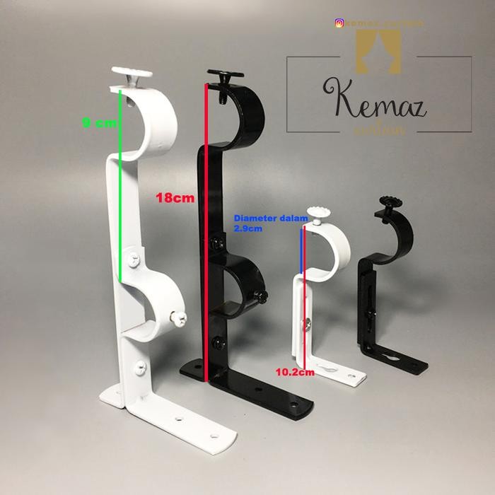 PREMIUM Bracket Double-Single Gorden/Penyangga Tiang Single-Double Gorden/Kaki Gorden