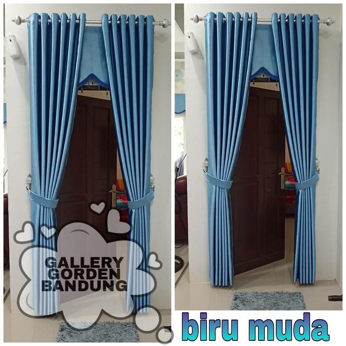 PREMIUM Gorden/hordeng/korden jendela pintu minimalis warna Biru muda