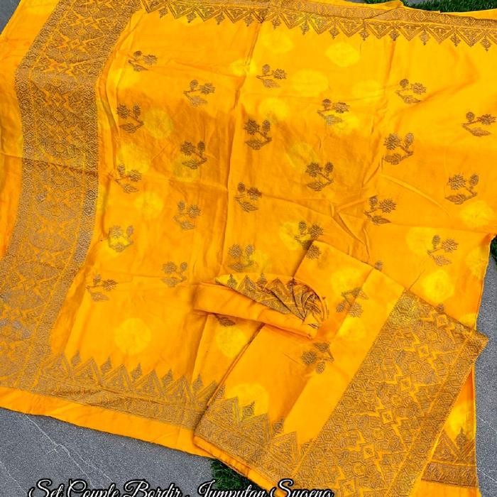 New Set Setelan Kamen Saput Udeng Endek Jumputan Songket Bordir Motif Sugeng Premium / Set Couple