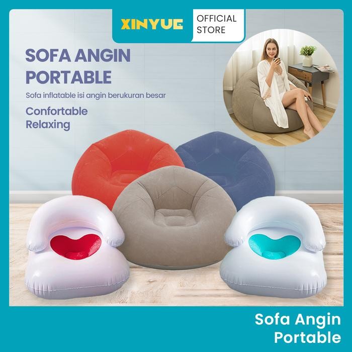 Sofa Kursi Angin Santai Bean Bag Inflatable Single Bulat