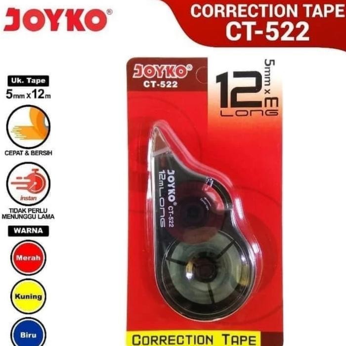 

correction tape joyko ct 522 tip-ex kertas (12pcs) kode 1166
