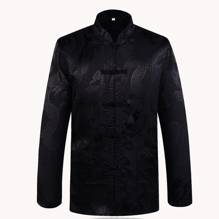 Terbaru Promo... Cheongsam Atasan Lengan Pendek Pria Khusus Hitam