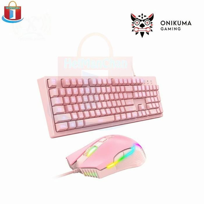 ONIKUMA PAKET GAMING KEYBOARD G25 + MOUSE KABEL CW905 PINK ORIGINAL