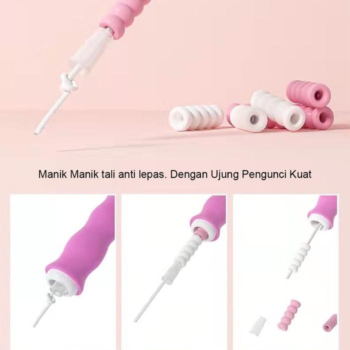 LOMPAT TALI BEADED ELEVATE SKIPPING ROPE PP+TPE TALI 3M PINK