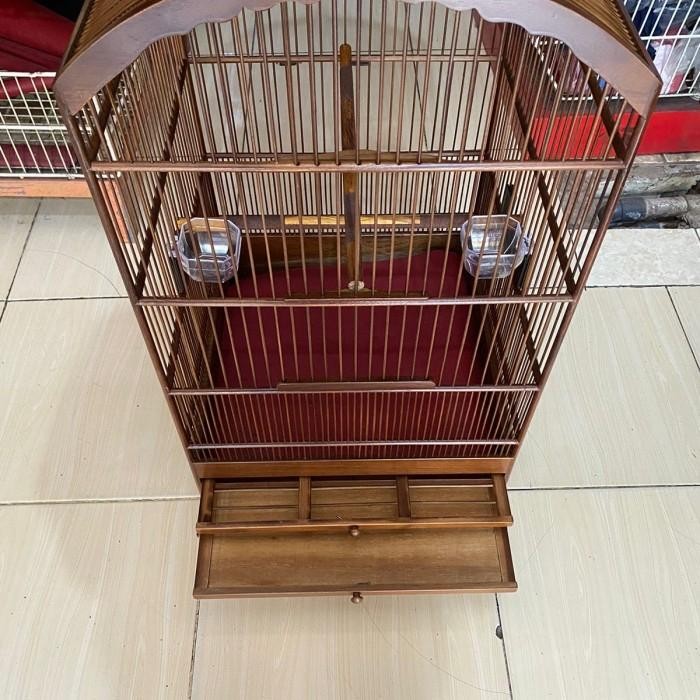 SANGKAR KANDANG BURUNG PENTET KOSAN JATI CMS COKLAT DOF