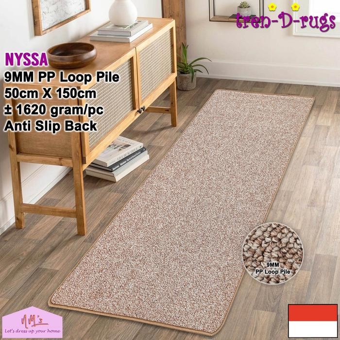 Tren-D-rugs kaet keset polos dapur panjang tebal anti slip 50x150