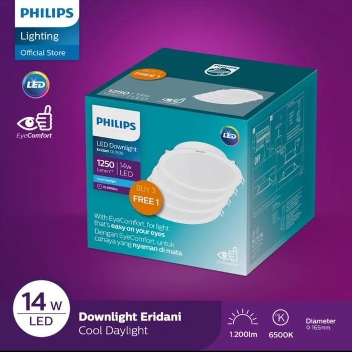 Lampu Downlight Led Philips Eridani 14 Watt DL190B Multipack Pack 14W