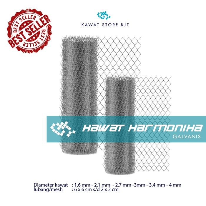 PREMIUM kawat pagar harmonika / kawat galvanis / 2.1mm / 5x5cm / 1m