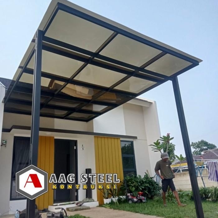 Kanopi minimalis CNP Baja ringan 0,75mmSolarflat 1,2mm Besi
